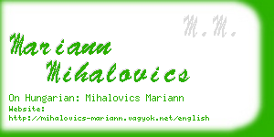 mariann mihalovics business card